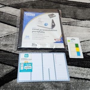 OFFICE DEPOT BLK EASEL PRESENTATION PROTFOLIO WEEKLY PLANNERPAD & ADHESI…